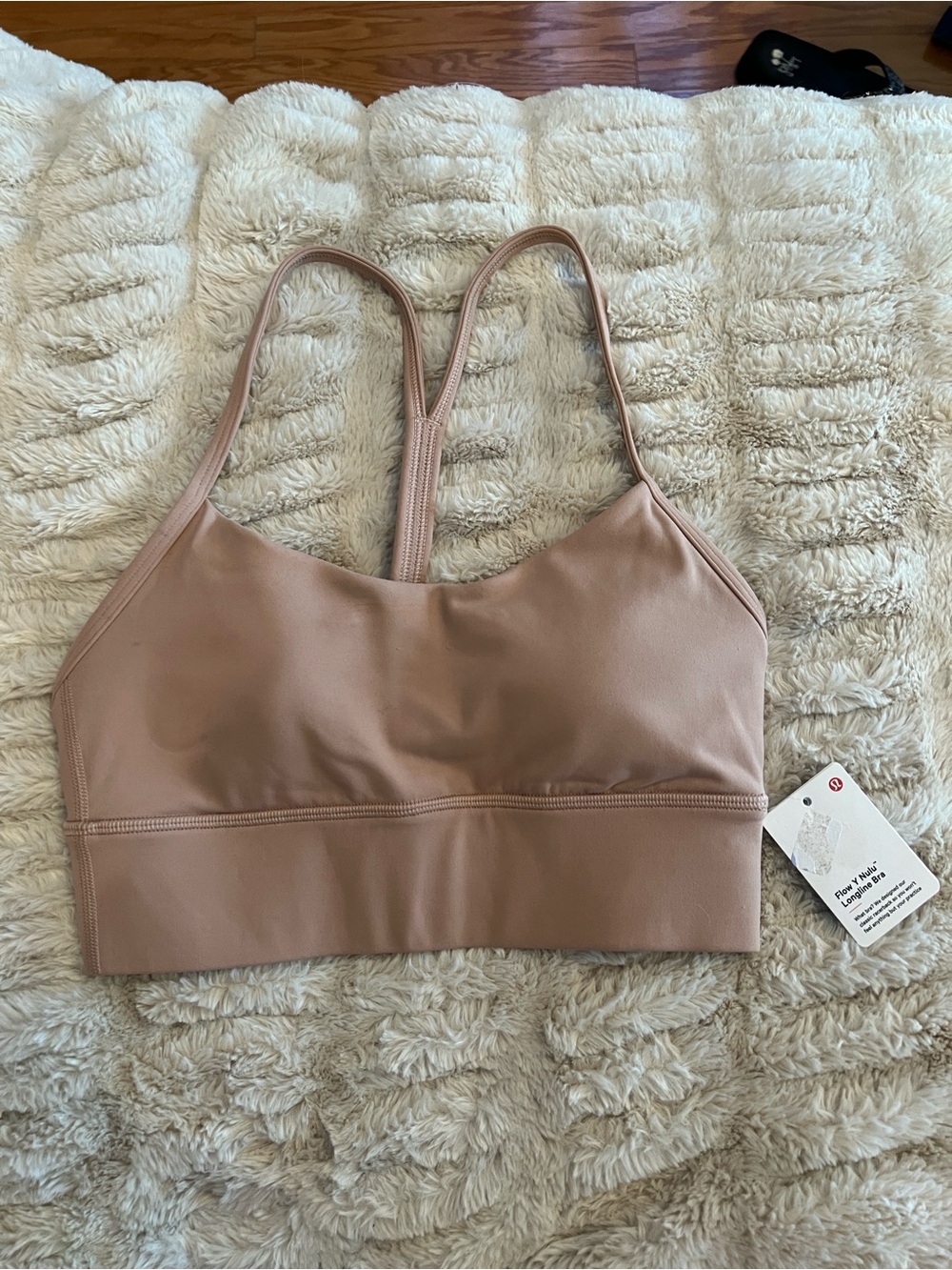 lululemon Flow Y Nulu Longline Bra Pink Clay NWT
